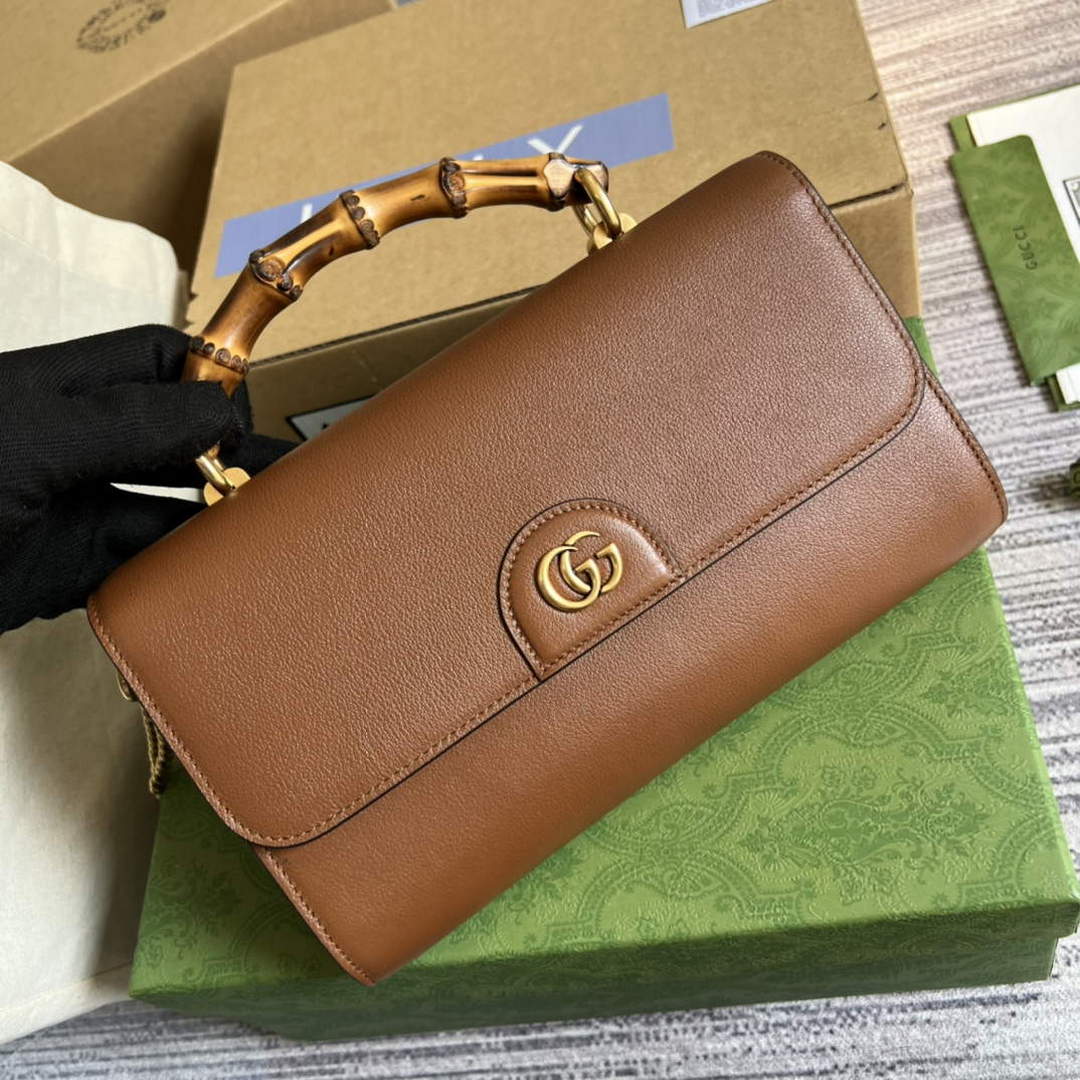 Gucci 675794 Gucci Diana Small Shoulder Bag Brown - Default Title - View 1