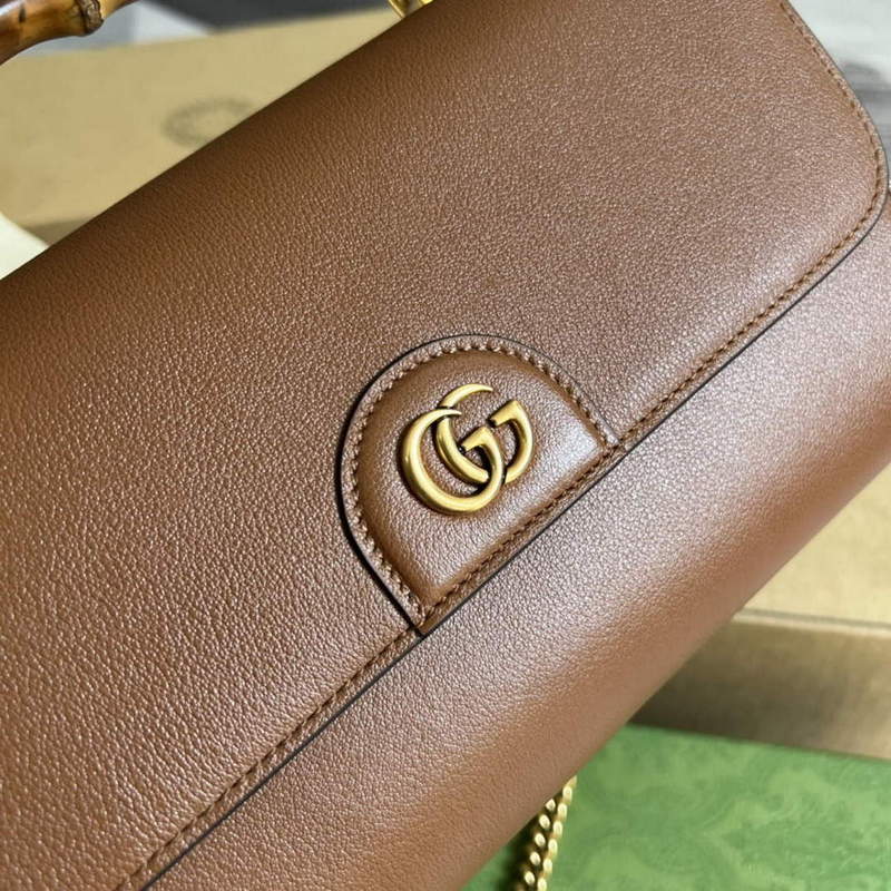 Gucci 675794 Gucci Diana Small Shoulder Bag Brown