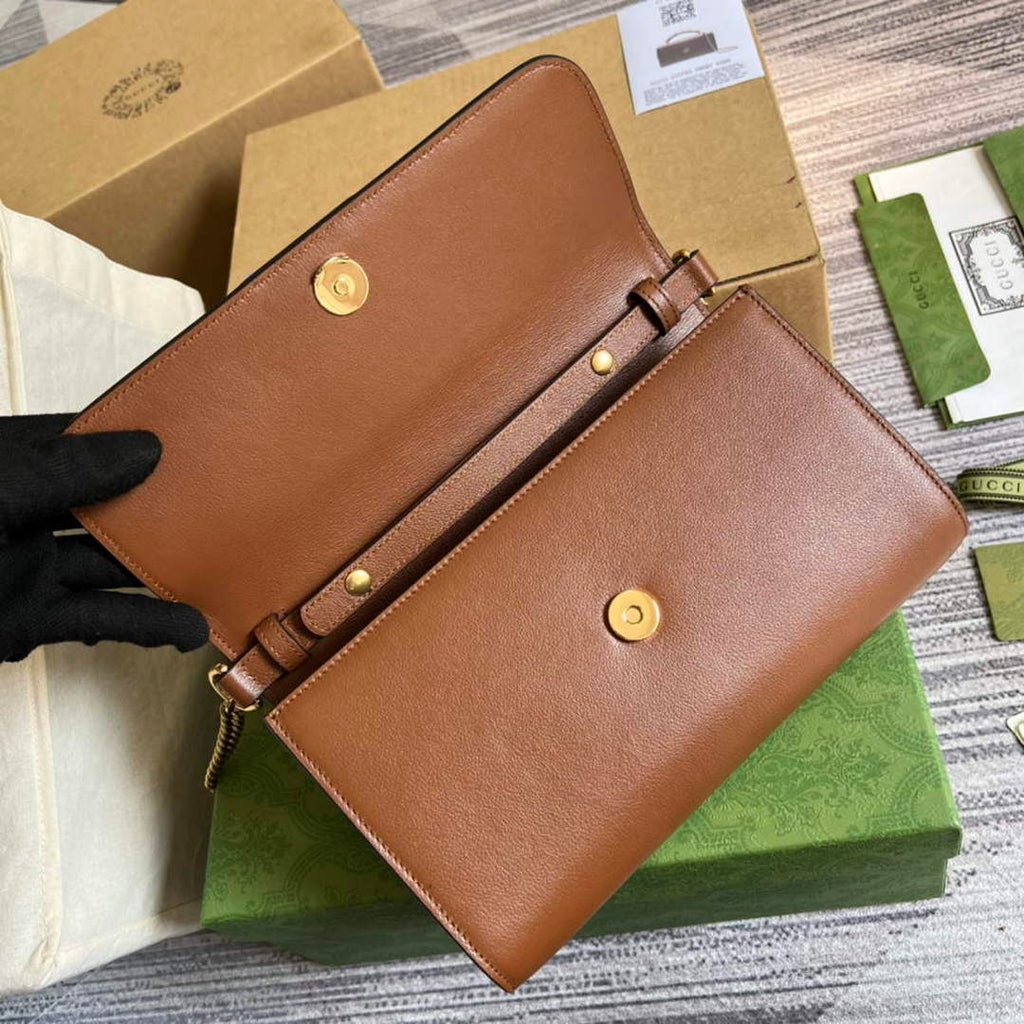 Gucci 675794 Gucci Diana Small Shoulder Bag Brown