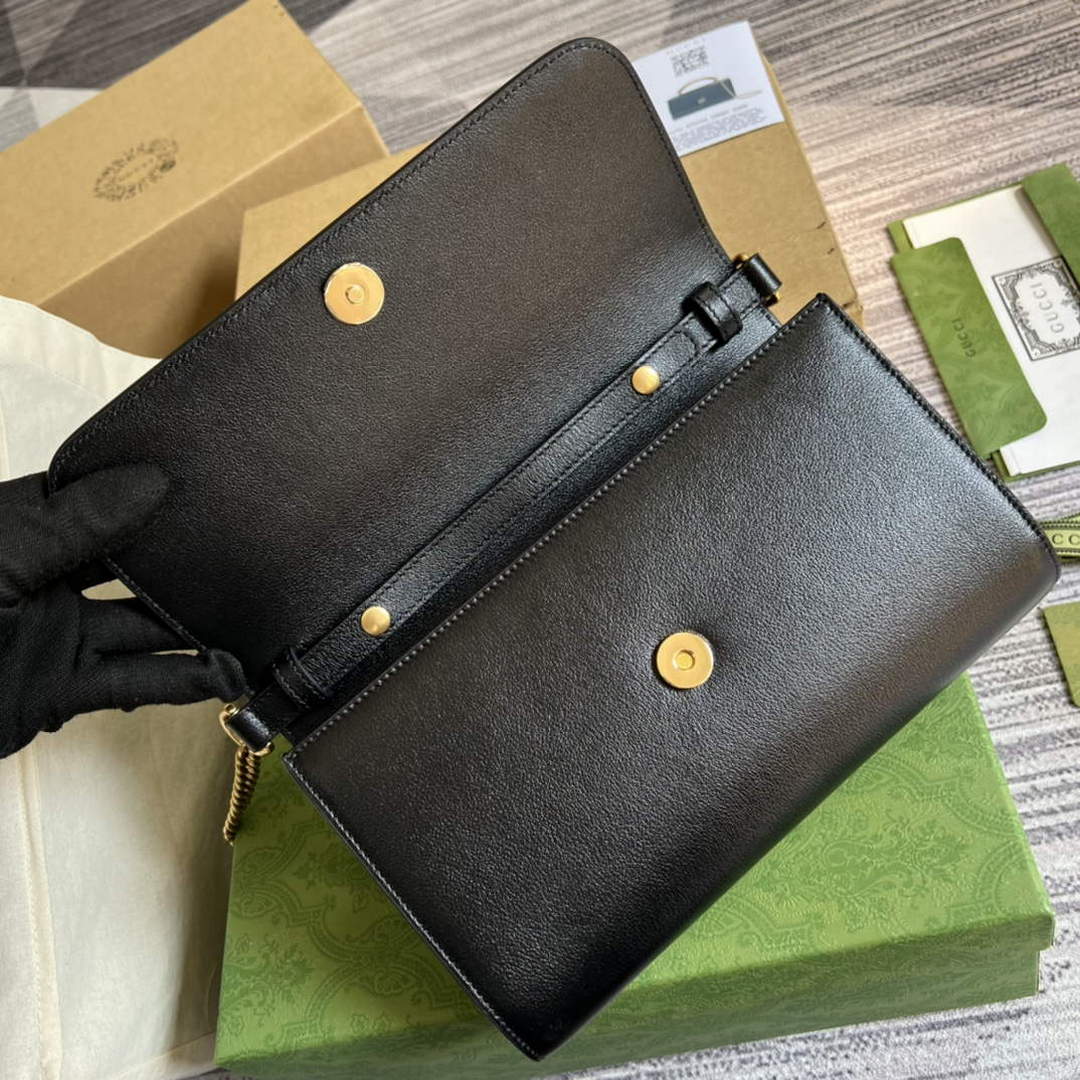 Gucci 675794 Gucci Diana Small Shoulder Bag Black - Default Title - View 8