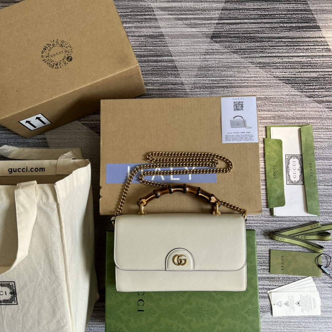 Gucci 675794 Gucci Diana Small Shoulder Bag White - Default Title - View 2