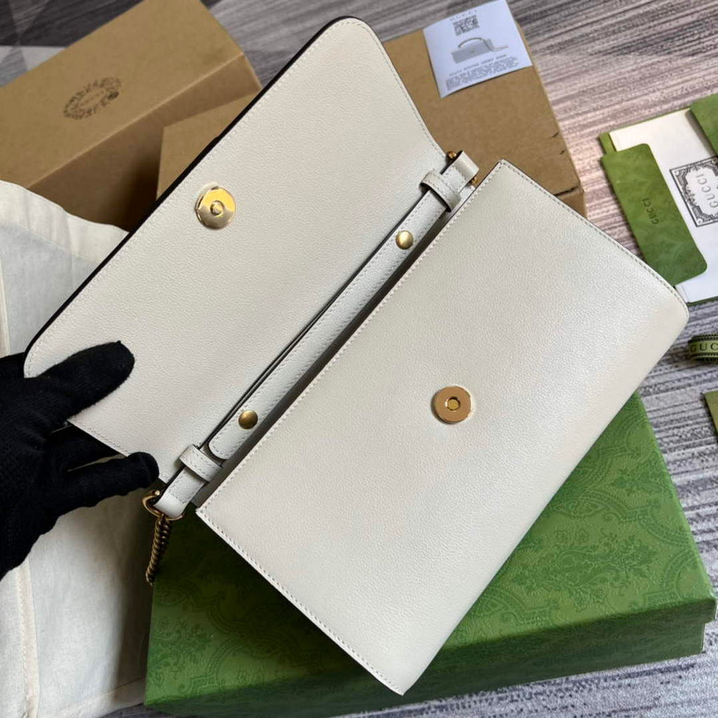 Gucci 675794 Gucci Diana Small Shoulder Bag White
