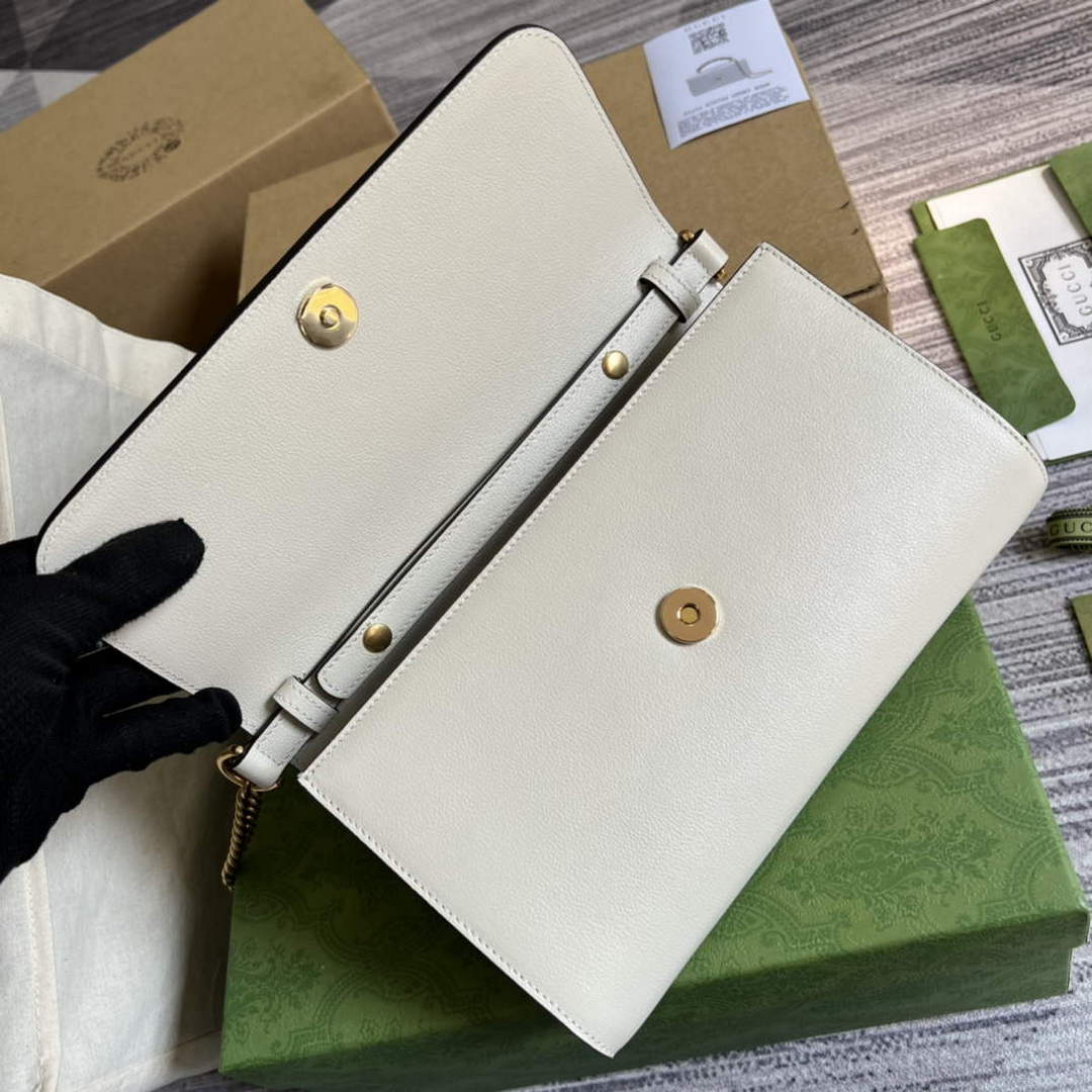 Gucci 675794 Gucci Diana Small Shoulder Bag White