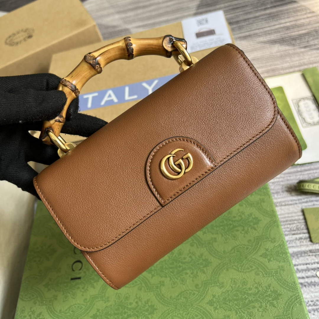 Gucci 675795 Gucci Diana mini shoulder bag Brown - Default Title - View 1
