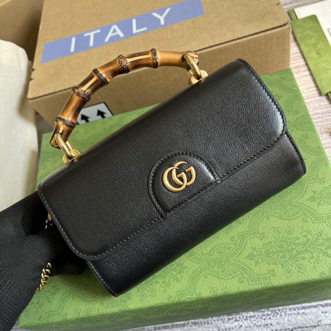 Gucci 675795 Gucci Diana mini shoulder bag Black - Default Title - View 1