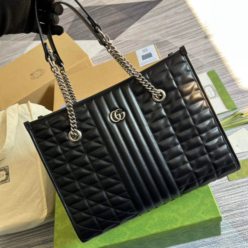 Gucci 675796 GG Marmont medium tote bag Black