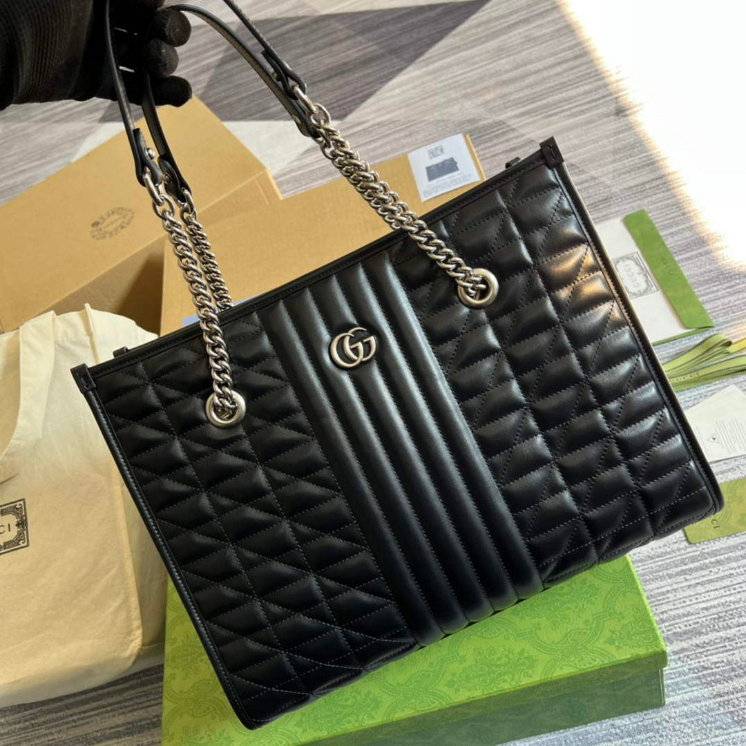 Gucci 675796 GG Marmont medium tote bag Black