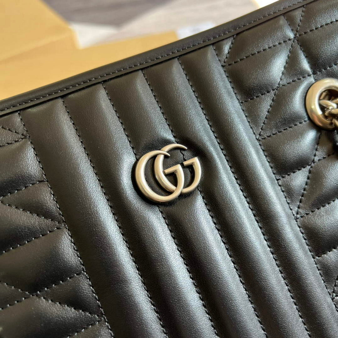 Gucci 675796 GG Marmont medium tote bag Black - Default Title - View 6