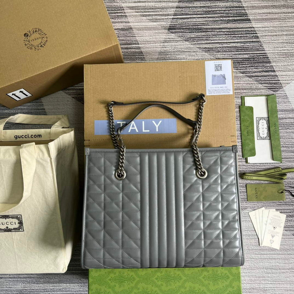 Gucci 675796 GG Marmont medium tote bag Gray