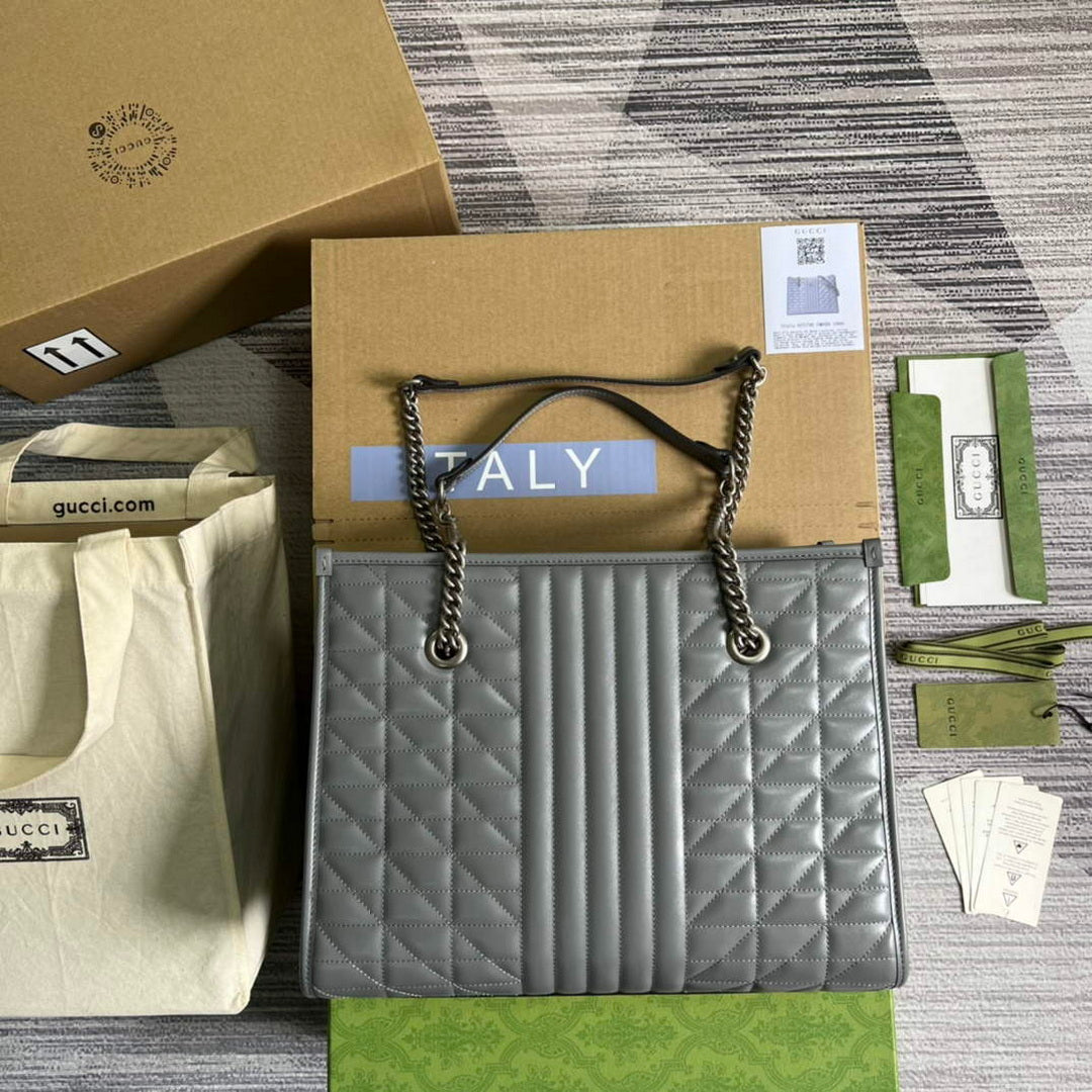 Gucci 675796 GG Marmont medium tote bag Gray