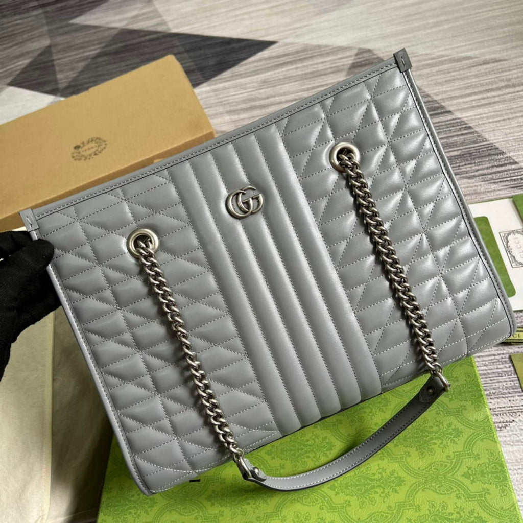 Gucci 675796 GG Marmont medium tote bag Gray