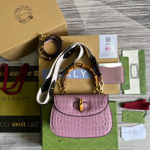 Gucci 675797 Gucci Bamboo 1947 small top handle bag Pink - Default Title - View 1