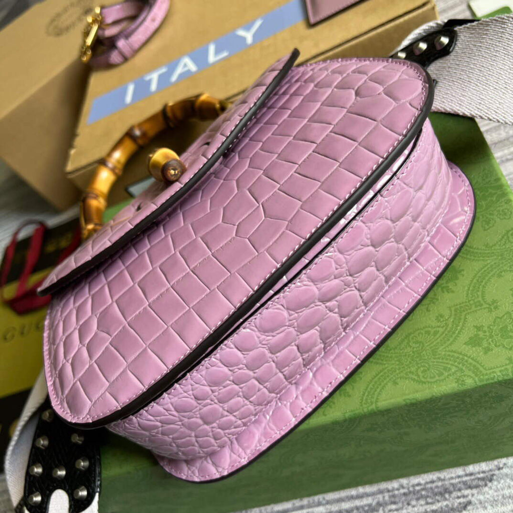 Gucci 675797 Gucci Bamboo 1947 small top handle bag Pink