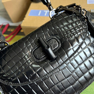 Gucci 675797 Gucci Bamboo 1947 small top handle bag Black - Default Title - View 6