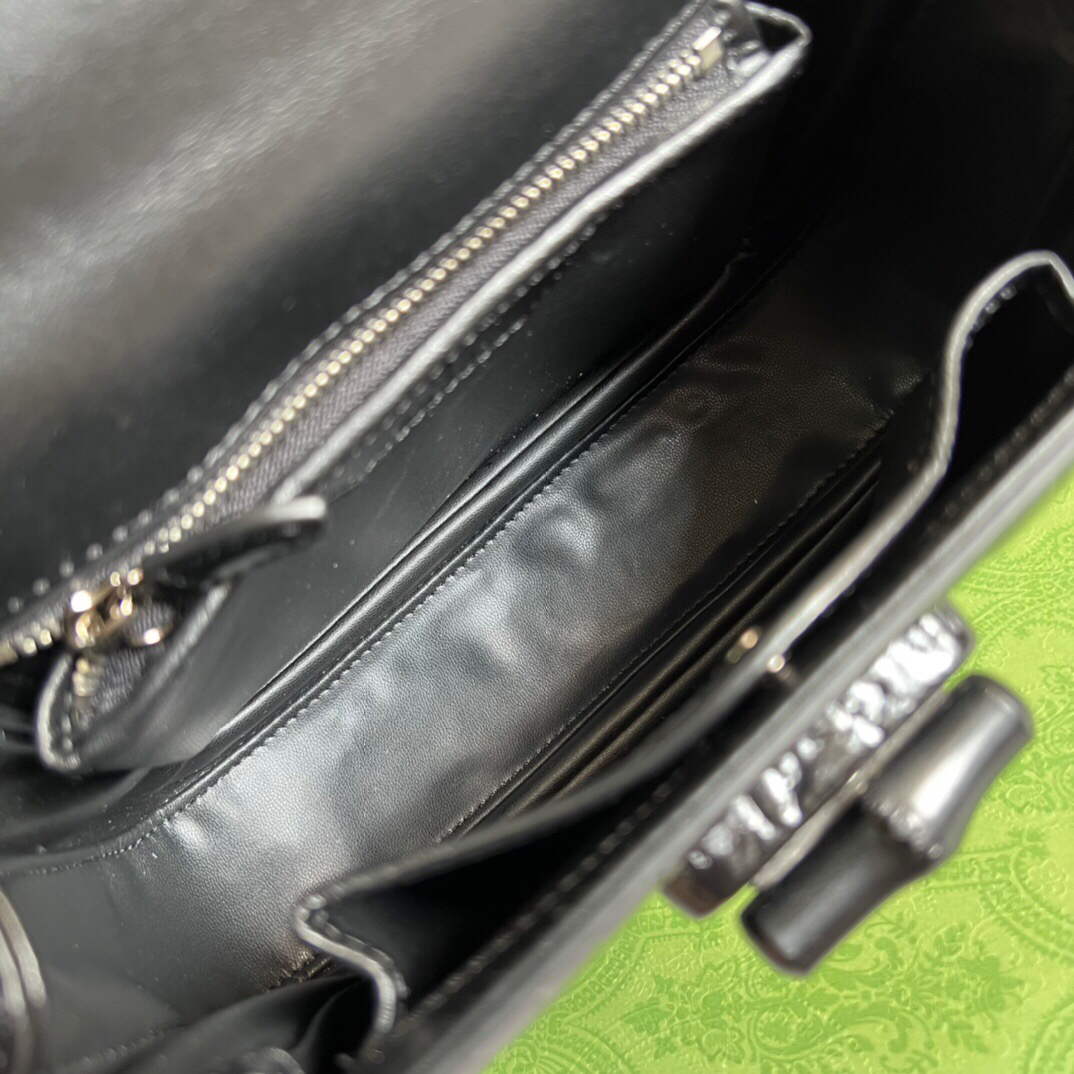 Gucci 675797 Gucci Bamboo 1947 small top handle bag Black