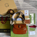 Gucci 675797 Gucci Bamboo 1947 small top handle bag Brown - Default Title - View 1