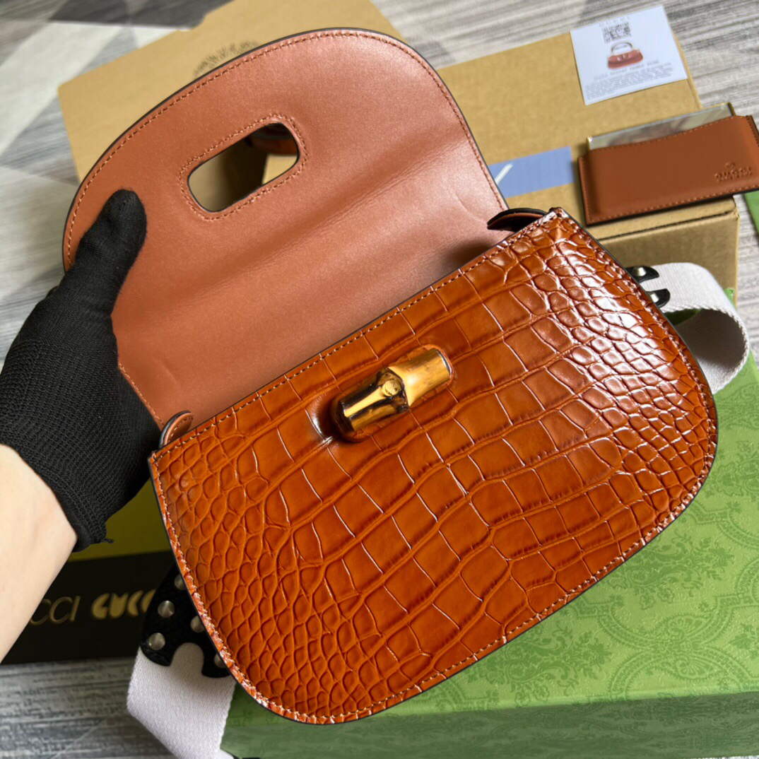 Gucci 675797 Gucci Bamboo 1947 small top handle bag Brown - Default Title - View 8
