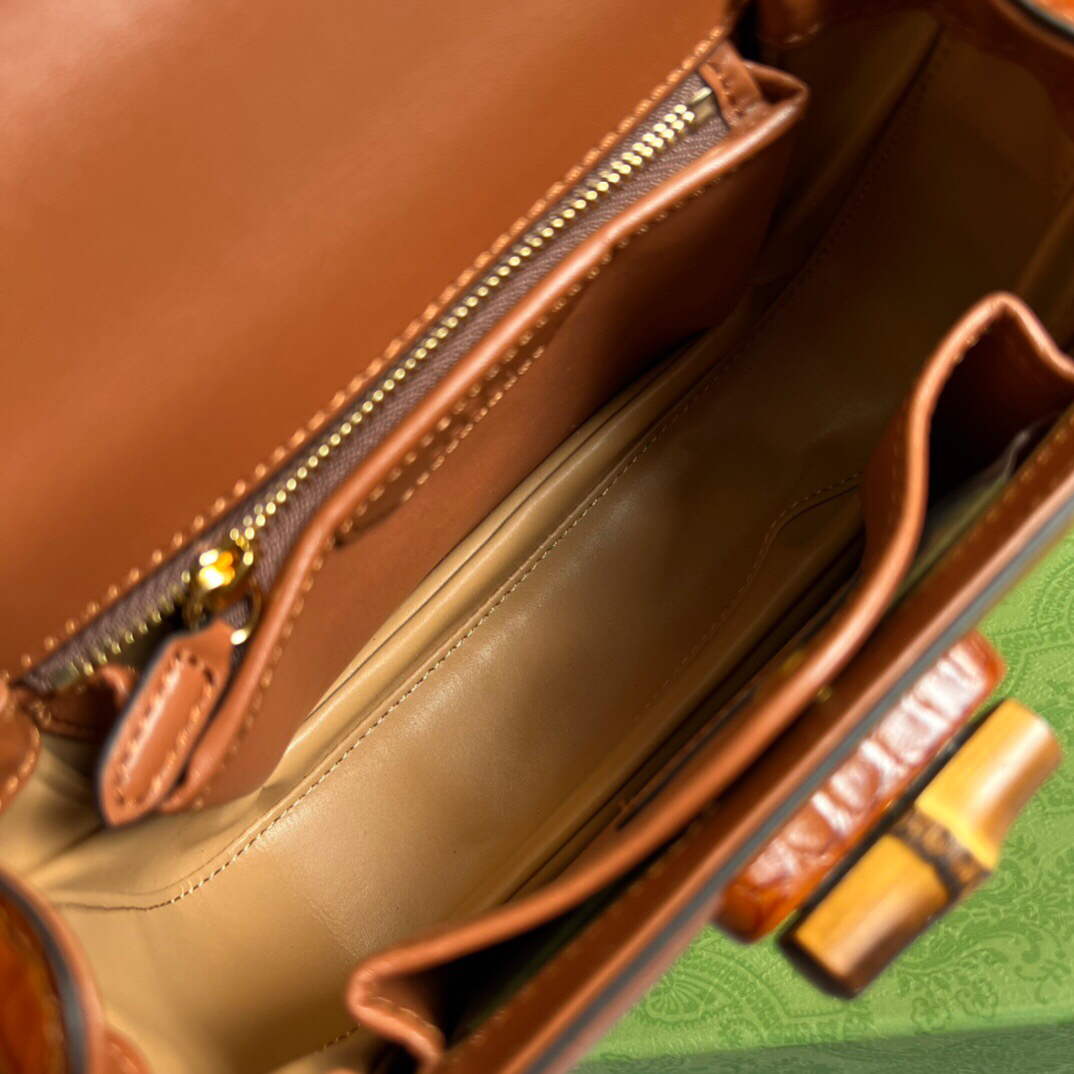 Gucci 675797 Gucci Bamboo 1947 small top handle bag Brown - Default Title - View 9