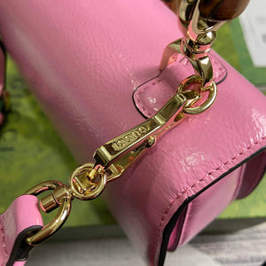 Gucci 675797 Gucci Bamboo 1947 Small Top Handle Bag Pink patent leather - Default Title - View 3