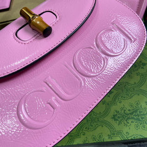 Gucci 675797 Gucci Bamboo 1947 Small Top Handle Bag Pink patent leather - Default Title - View 5