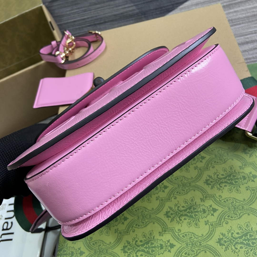Gucci 675797 Gucci Bamboo 1947 Small Top Handle Bag Pink patent leather - Default Title - View 6