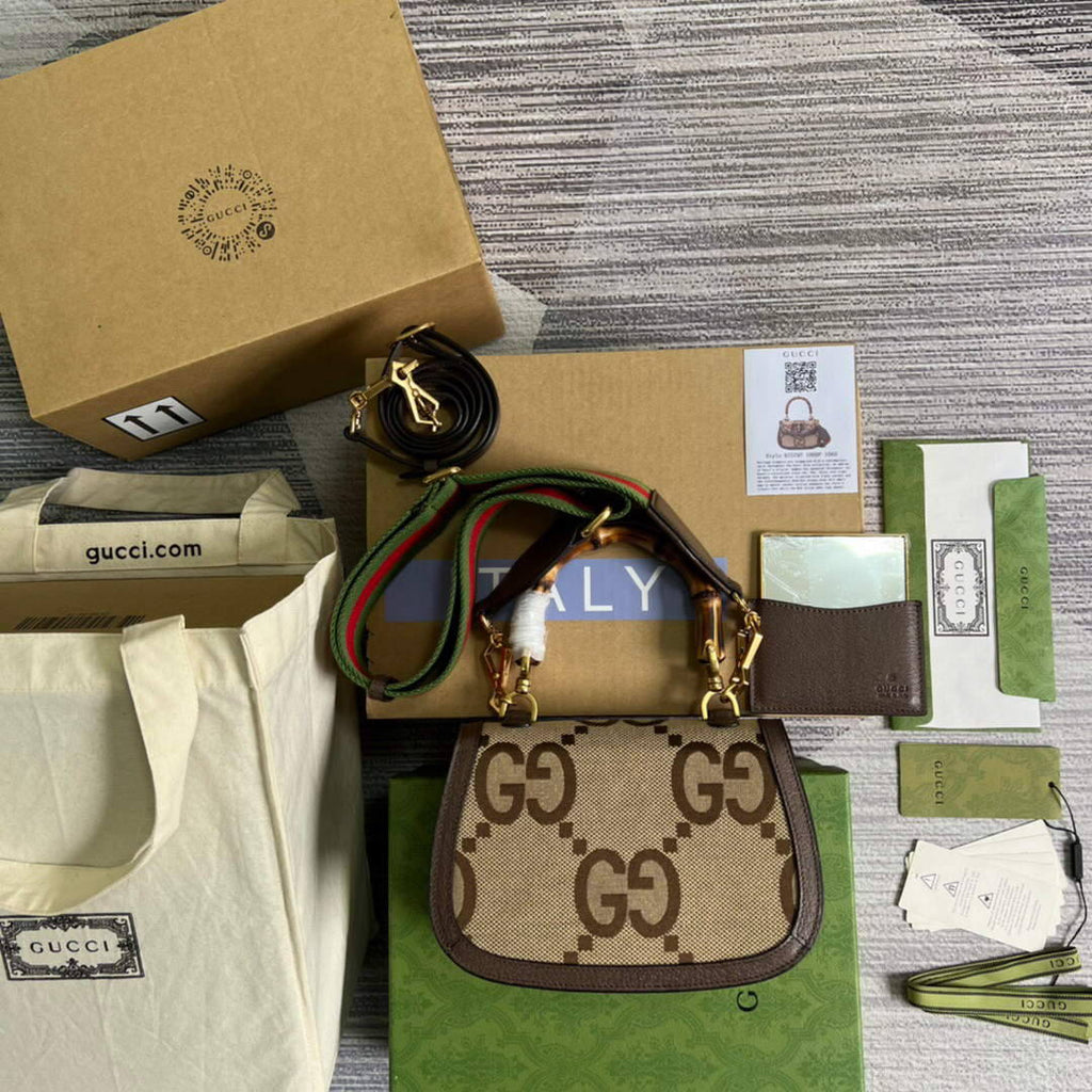 Gucci 675797 Small Jumbo GG Bag With Bamboo