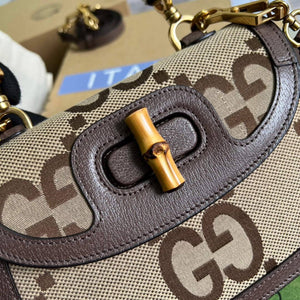 Gucci 675797 Small Jumbo GG Bag With Bamboo - Default Title - View 5