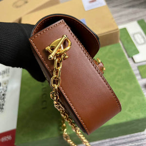 Gucci Horsebit 1955 GG mini bag 675801 Brown leather - Default Title - View 4