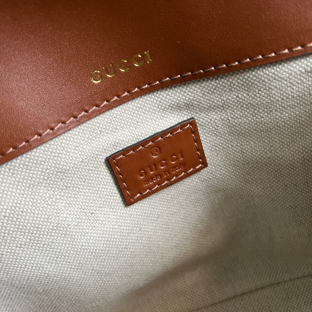 Gucci Horsebit 1955 GG mini bag 675801 Brown leather