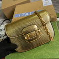 Gucci Horsebit 1955 lizard mini bag 675801 gold leather - Default Title - View 1