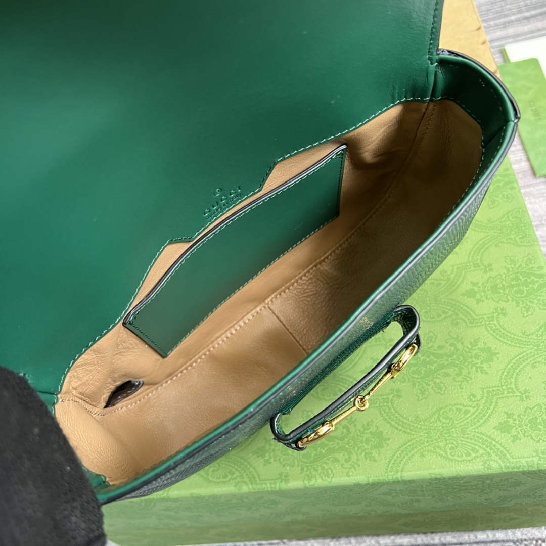 Gucci Horsebit 1955 lizard mini bag 675801 green leather - Default Title - View 8