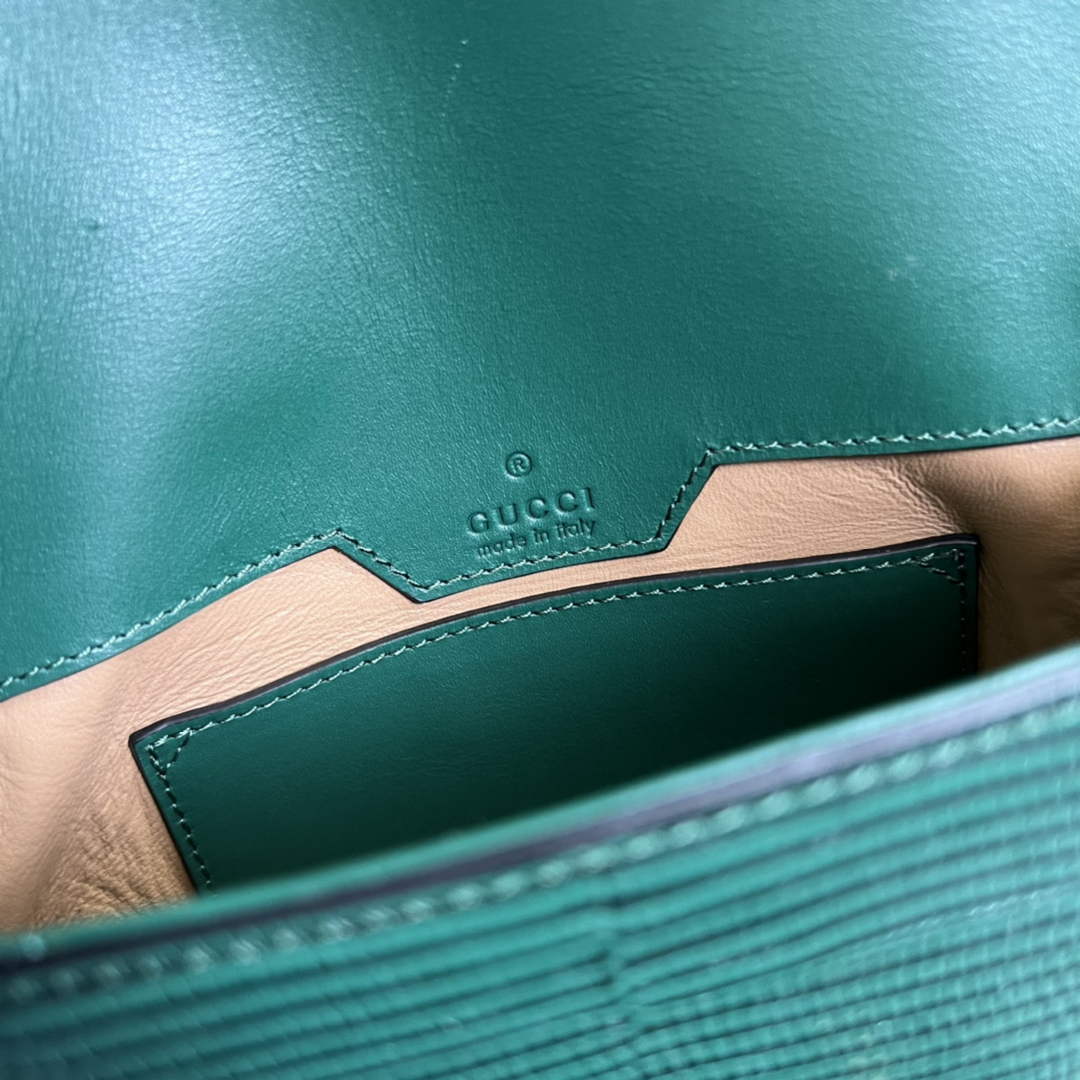 Gucci Horsebit 1955 lizard mini bag 675801 green leather