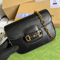 Gucci Horsebit 1955 lizard mini bag 675801 black leather - Default Title - View 1