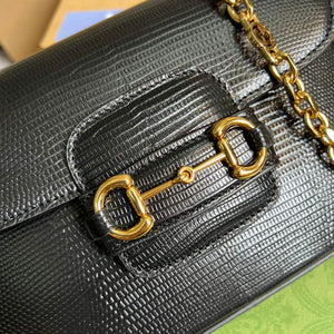 Gucci Horsebit 1955 lizard mini bag 675801 black leather - Default Title - View 5