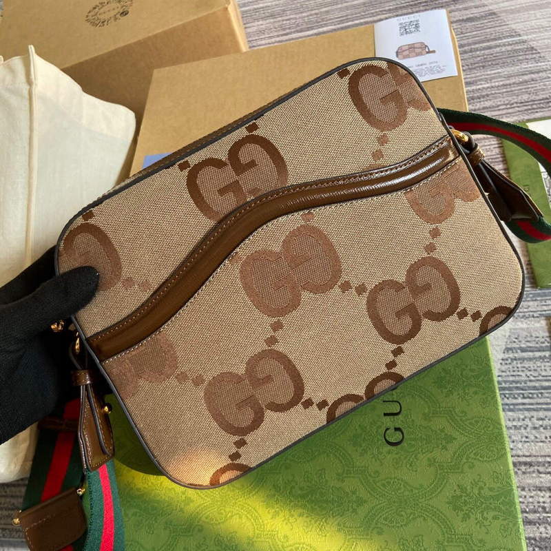Gucci 675891 Messenger bag with jumbo GG Brown - Default Title - View 1