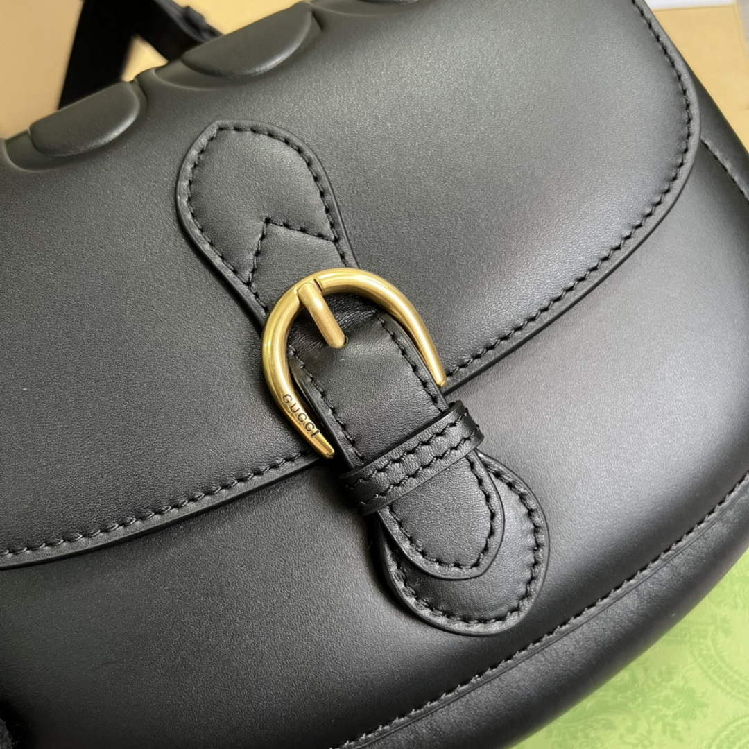 Gucci 675923 embossed leather shoulder UD0FT Bag Black - Default Title - View 5