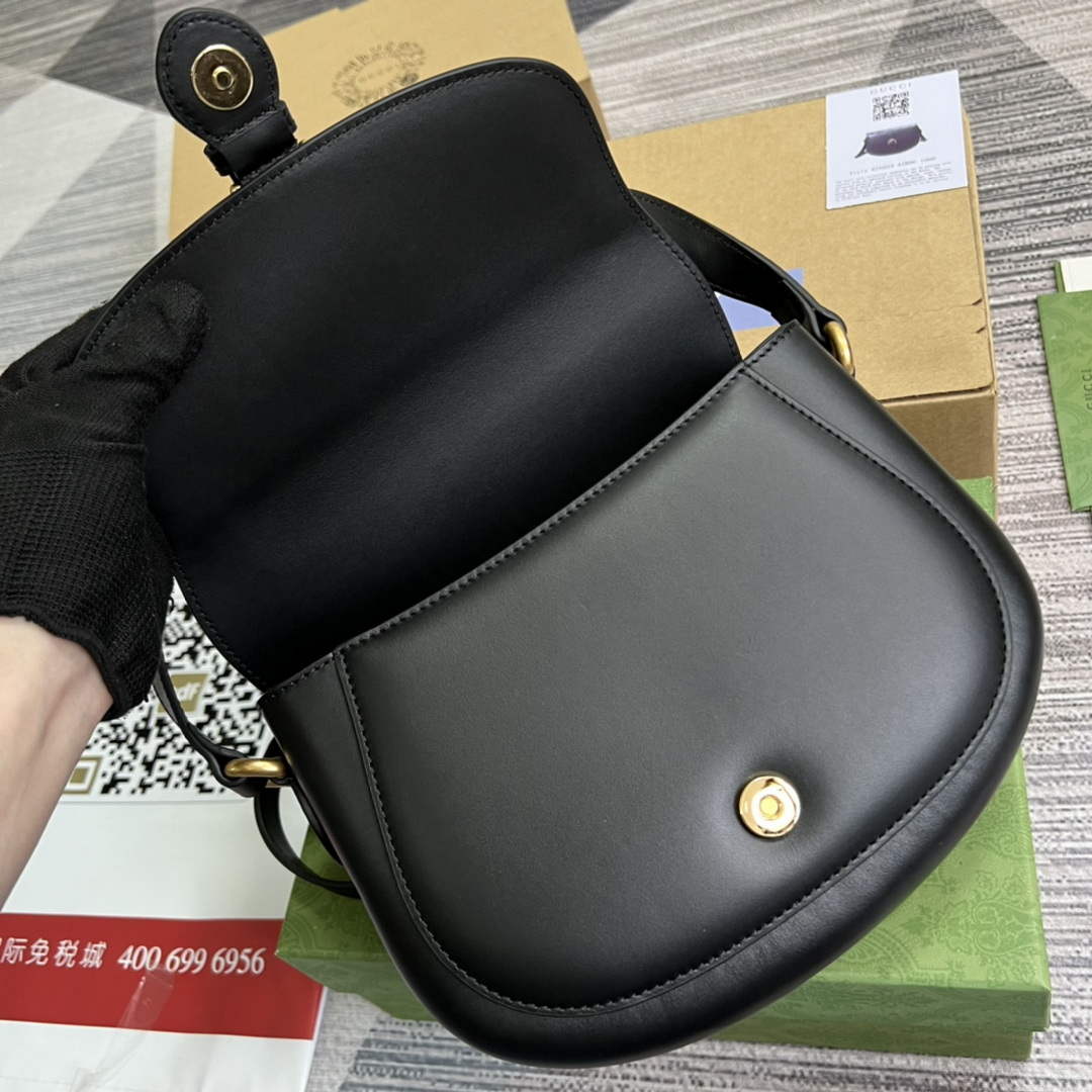 Gucci 675923 embossed leather shoulder UD0FT Bag Black - Default Title - View 8
