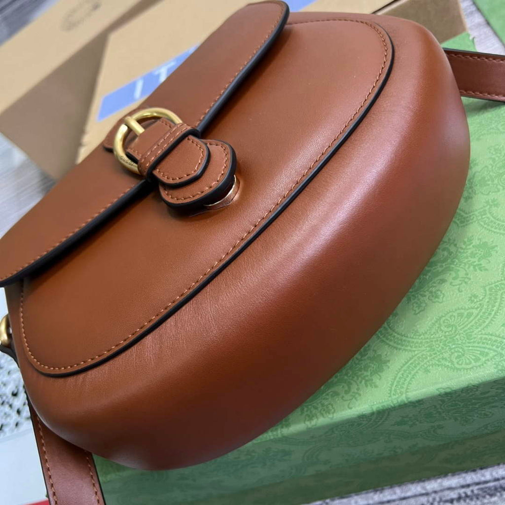 Gucci 675923 embossed leather shoulder UD0FT Bag Brown