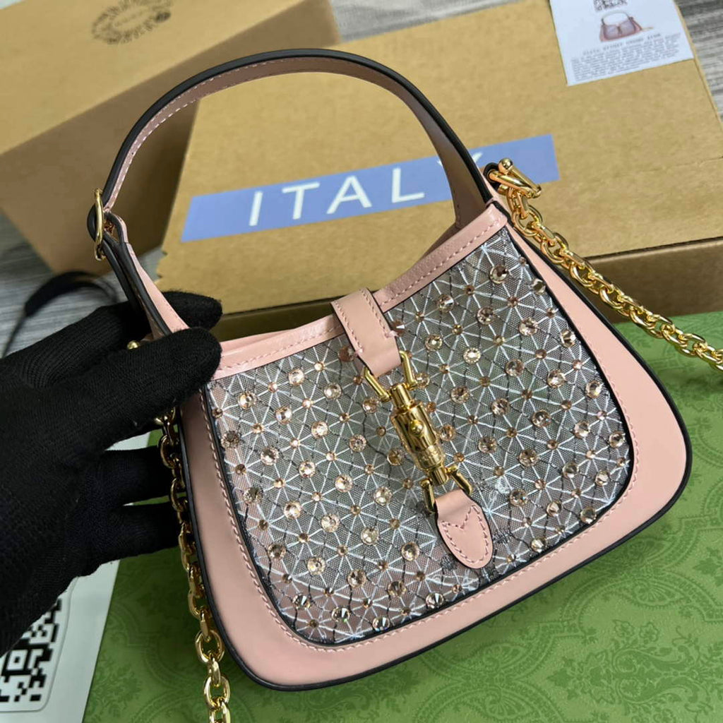 Gucci 677027 Jackie 1961 Mini Crystal bag Pink