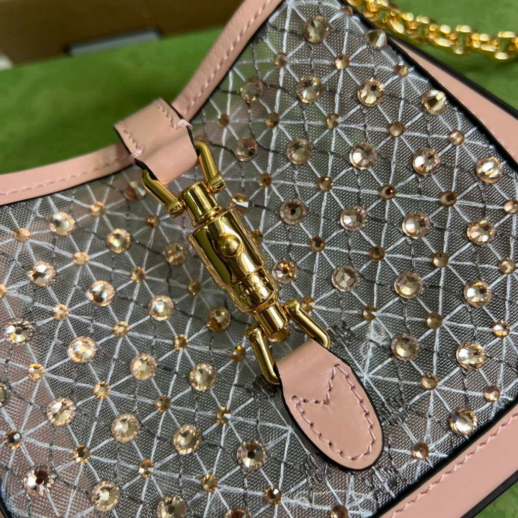 Gucci 677027 Jackie 1961 Mini Crystal bag Pink