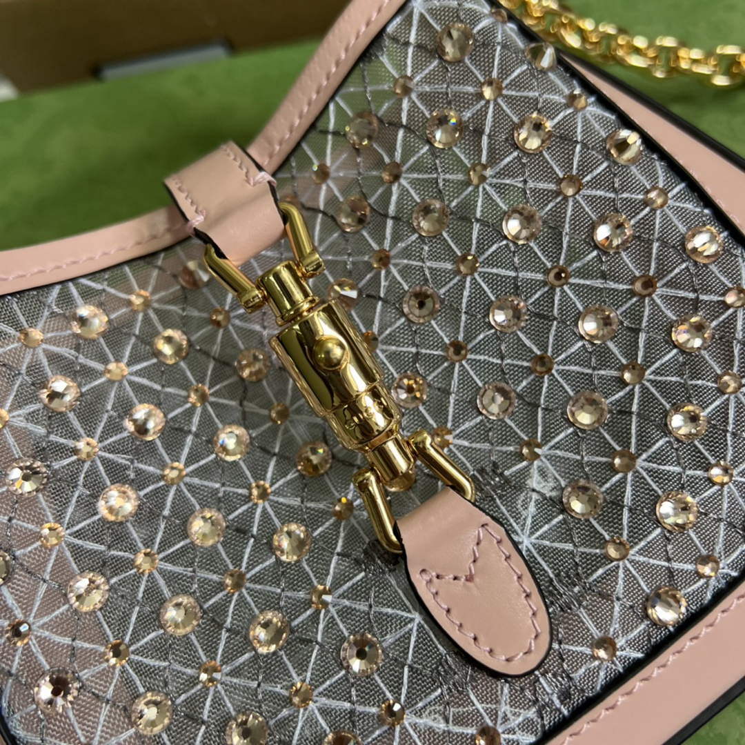 Gucci 677027 Jackie 1961 Mini Crystal bag Pink - Default Title - View 5