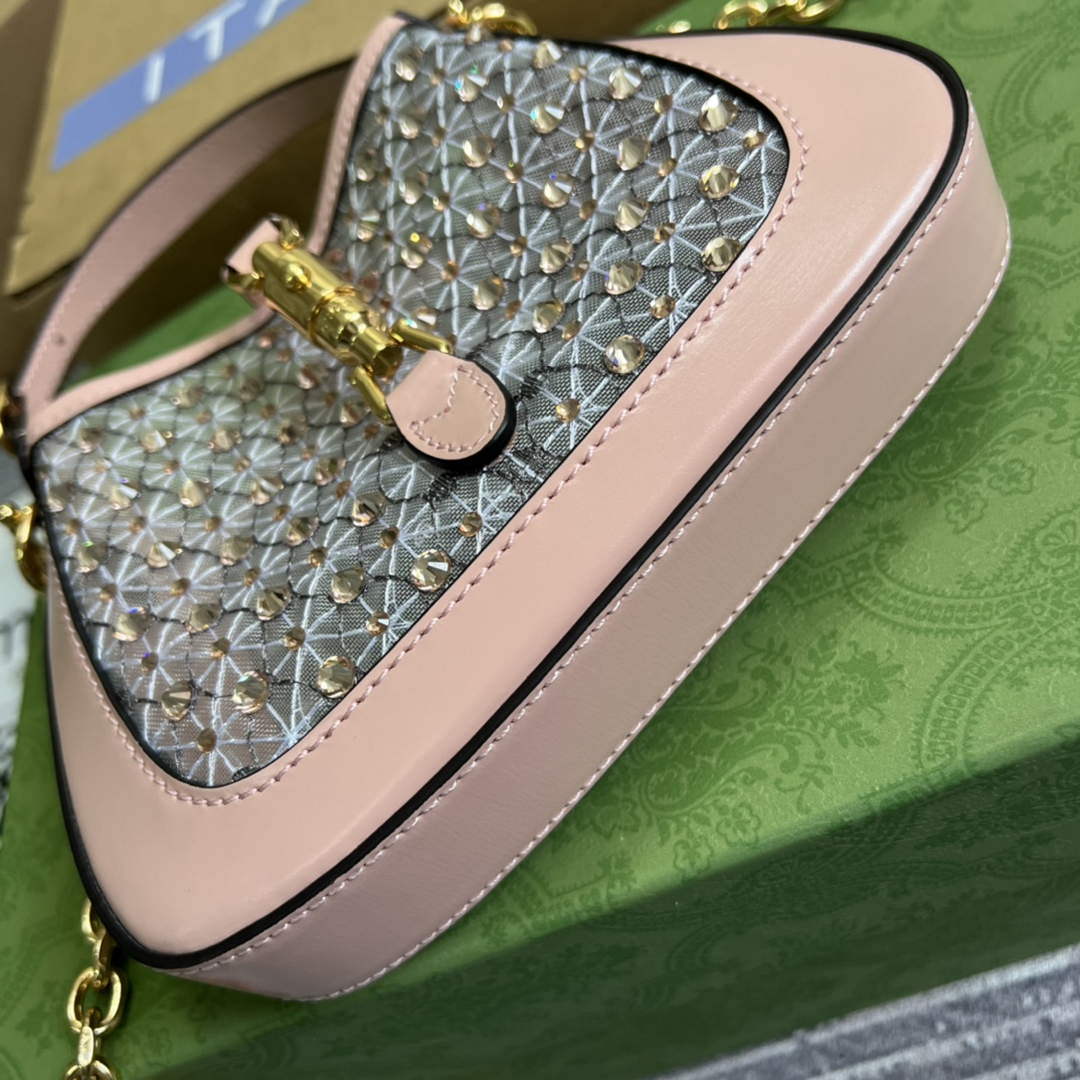 Gucci 677027 Jackie 1961 Mini Crystal bag Pink - Default Title - View 7