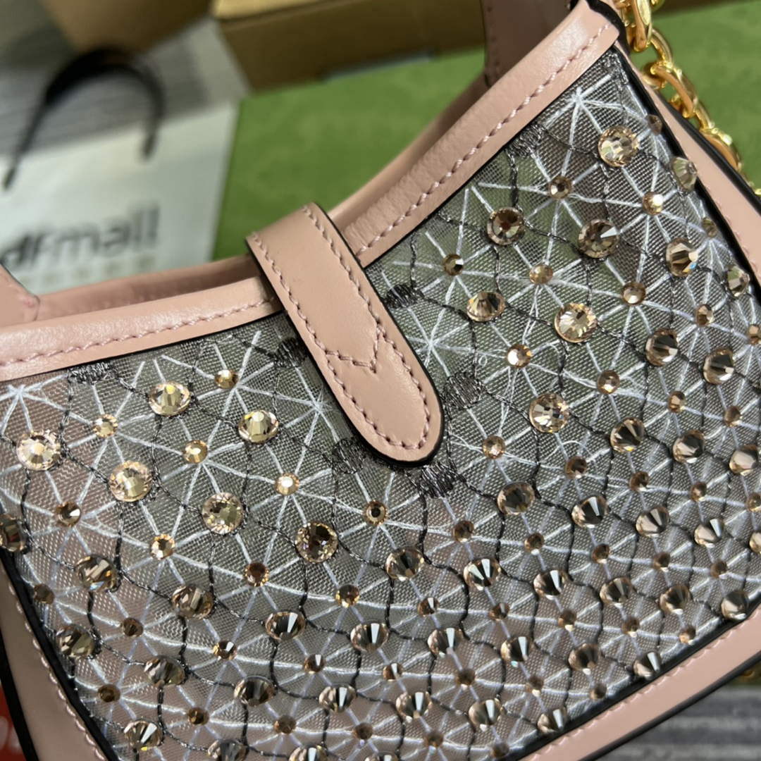 Gucci 677027 Jackie 1961 Mini Crystal bag Pink