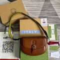 Gucci 679540 Logo-print Leather Shoulder Bag Brown - Default Title - View 1
