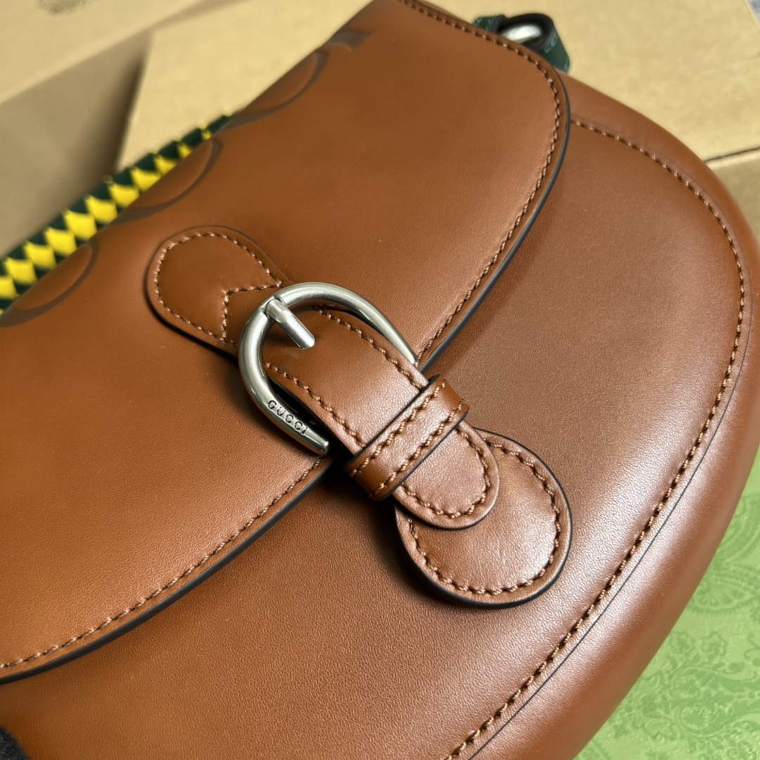 Gucci 679540 Logo-print Leather Shoulder Bag Brown - Default Title - View 5