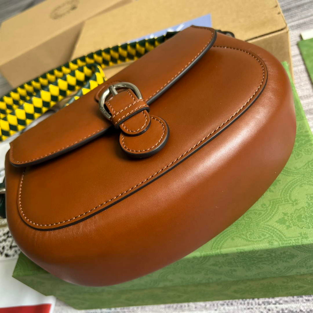 Gucci 679540 Logo-print Leather Shoulder Bag Brown