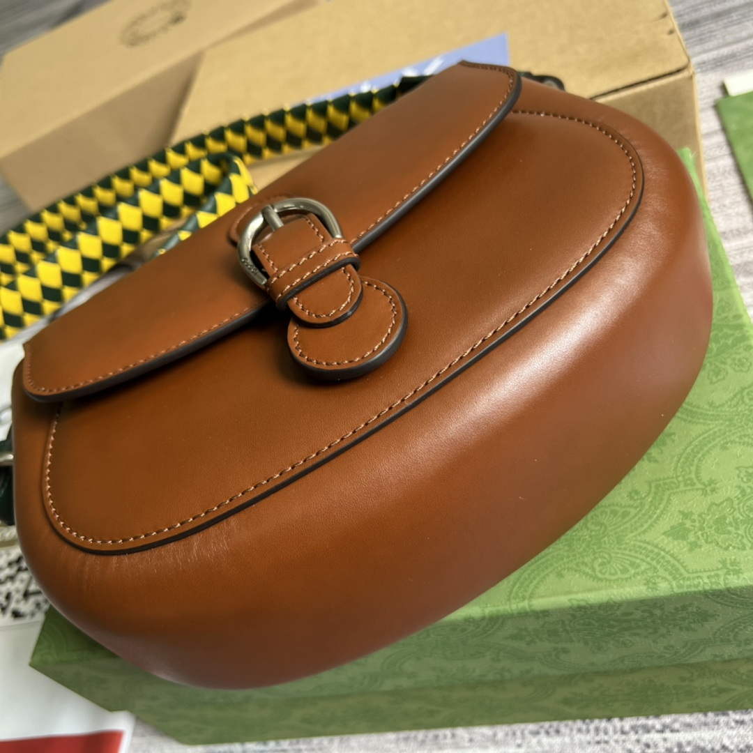 Gucci 679540 Logo-print Leather Shoulder Bag Brown - Default Title - View 6