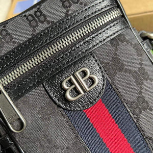 Gucci 680129 Gucci x Balenciaga The Hacker Project Shoulder Zip Bag Black - Default Title - View 5