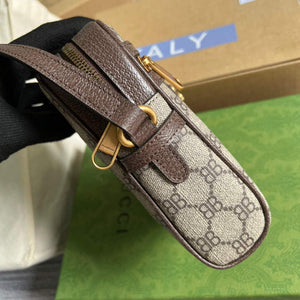 Gucci 680129 Gucci x Balenciaga The Hacker Project Shoulder Zip Bag Brown - Default Title - View 3