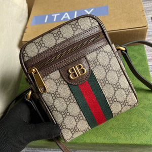Gucci 680129 Gucci x Balenciaga The Hacker Project Shoulder Zip Bag Brown - Default Title - View 4